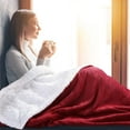thumbnail image 4 of Red Blanket Queen Size Super Warm Sherpa Blanket Fuzzy Thick Fleece Blankets for All Season Extra Soft for Bed CouchAS Super Warm Sherpa Blanket Fuzzy Thick Fleece Blankets for All, 4 of 6