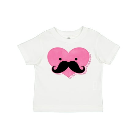 

Inktastic Kawaii Mustache Heart Girls Toddler T-Shirt