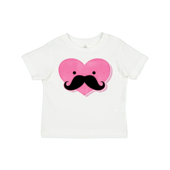 Inktastic Kawaii Mustache Heart Girls Toddler T-Shirt