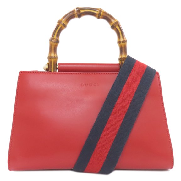 Pre-Owned Gucci 470271 Bamboo Nim Fair 2-Way Handbag in Calfskin for Women