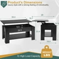 thumbnail image 2 of PayLessHere Lift Top Wooden Coffee Tables with Hidden Compartment and Storage Shelf,Black, 2 of 7