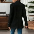 thumbnail image 6 of Women's Fashionable Casual Long-Sleeved Solid Color Three-Button Double-Breasted Blazer for Fall and Winter Professional Wear,Black,L, 6 of 6