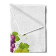 thumbnail image 2 of Vineyard Soft Flannel Fleece Throw Blanket, 3 Clusters of Ivy Burgundy Region Blending Fresh Agriculture Picture Artwork, Cozy Plush for Indoor and Outdoor Use, 50" x 70", Purple Green, by Ambesonne, 2 of 5