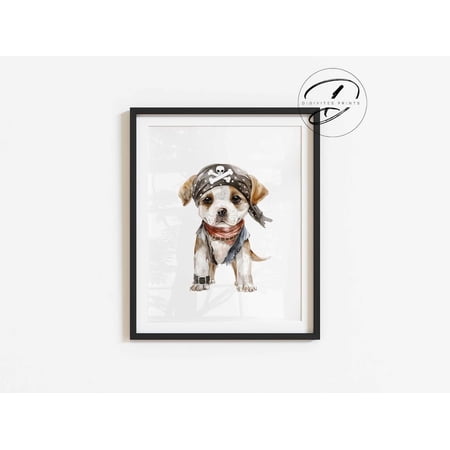 Staffy Pirate Toddler Bedroom Theme Boys Fun Wall Art Print, Thoughtful Decorative Theme For Home And Living Room Decor