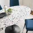 thumbnail image 7 of Modway Lippa 60" Oval Terrazzo Dining Table in Black White, 7 of 7