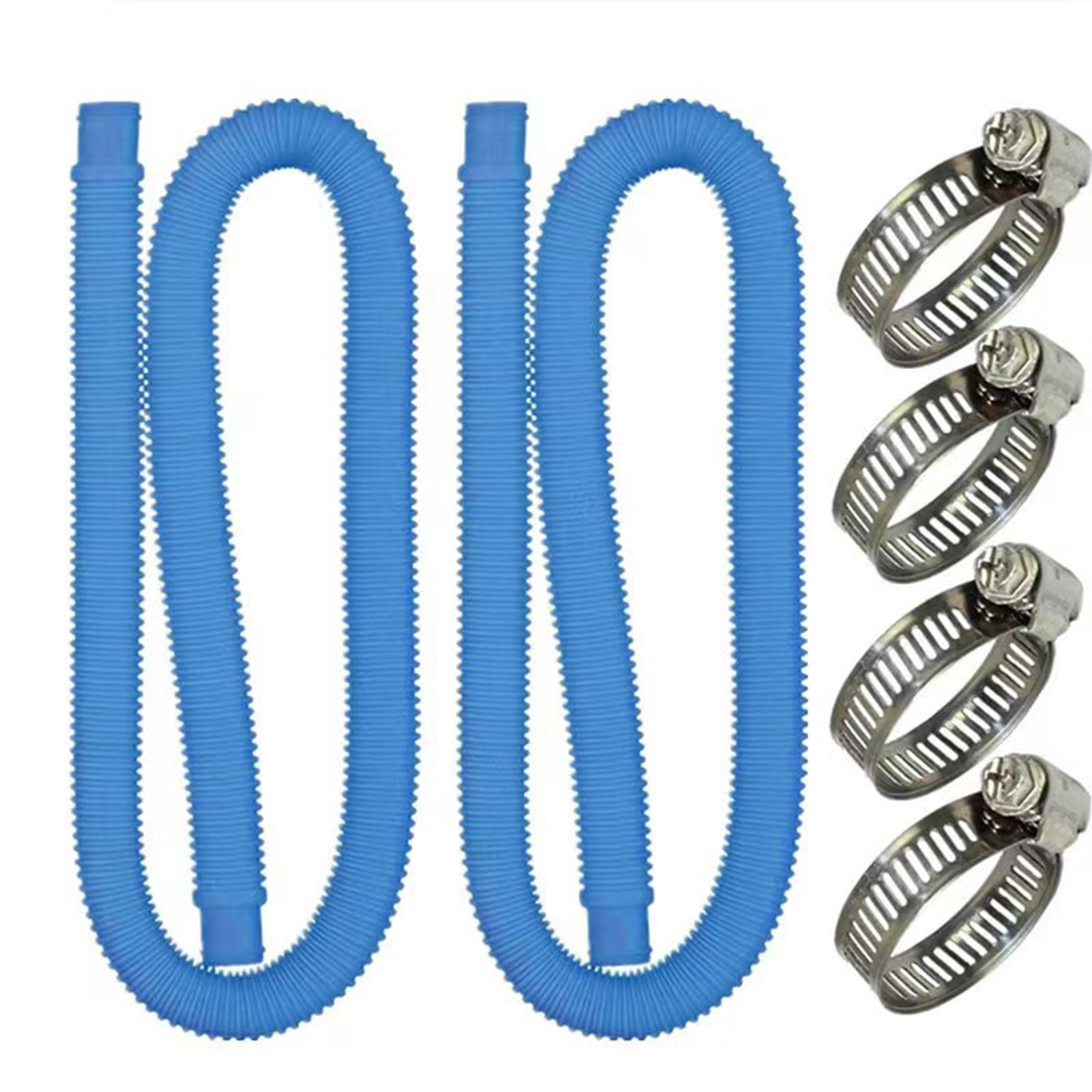 Spiral Wound Pool Hose with Clamps Leakproof Plastic Replacement