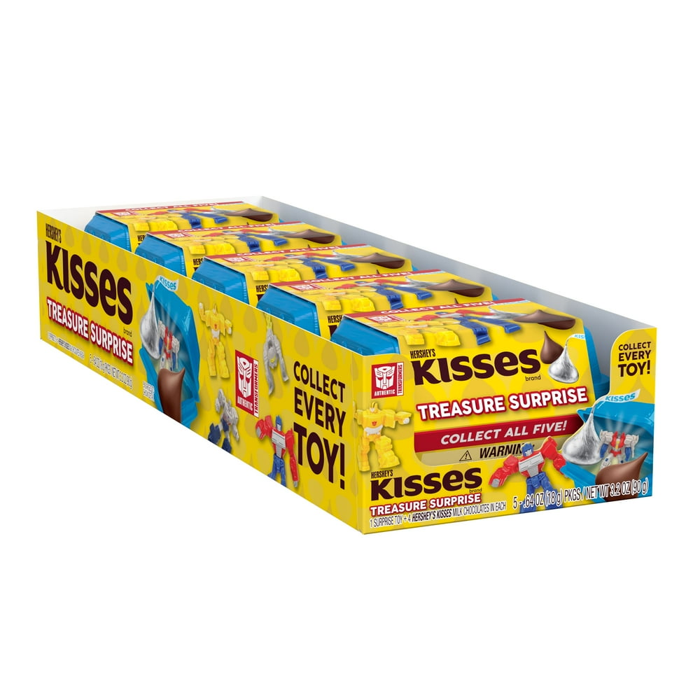 HERSHEY'S, SOLID KISSES, Milk Chocolate Candy, 0.64 Oz., Box, 5 Count