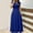 Blue Casual Dresses for Women 2023, variant on Dyegold Sundresses for Women Casual Beach - Maxi Long Boho Dress for Women Round Neck Short Sleeve High Waist Solid Color Flowy Swing Loose Elegant ​​Sundresses