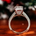 thumbnail image 2 of Forever Jewels 3Ct Emerald Cut Moissanite Women Solitaire Engagement Ring 14K White Gold Plated, 2 of 5