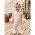 thumbnail image 5 of Cenuakty Baby Girls Fall Outfits Cute Solid Color Long Sleeve Romper and Headband, 5 of 9