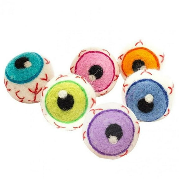 Hzzsbu 6pcs Halloween Felt Eyeballs - Fake Eyeball Props for Tiered Tray Decor, Vase Filler, and Party Decor