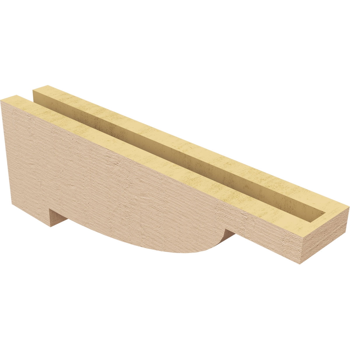 3"W x 18"D x 6"H Thin Alpine Rough Cedar Woodgrain TimberThane Corbel, Primed Tan
