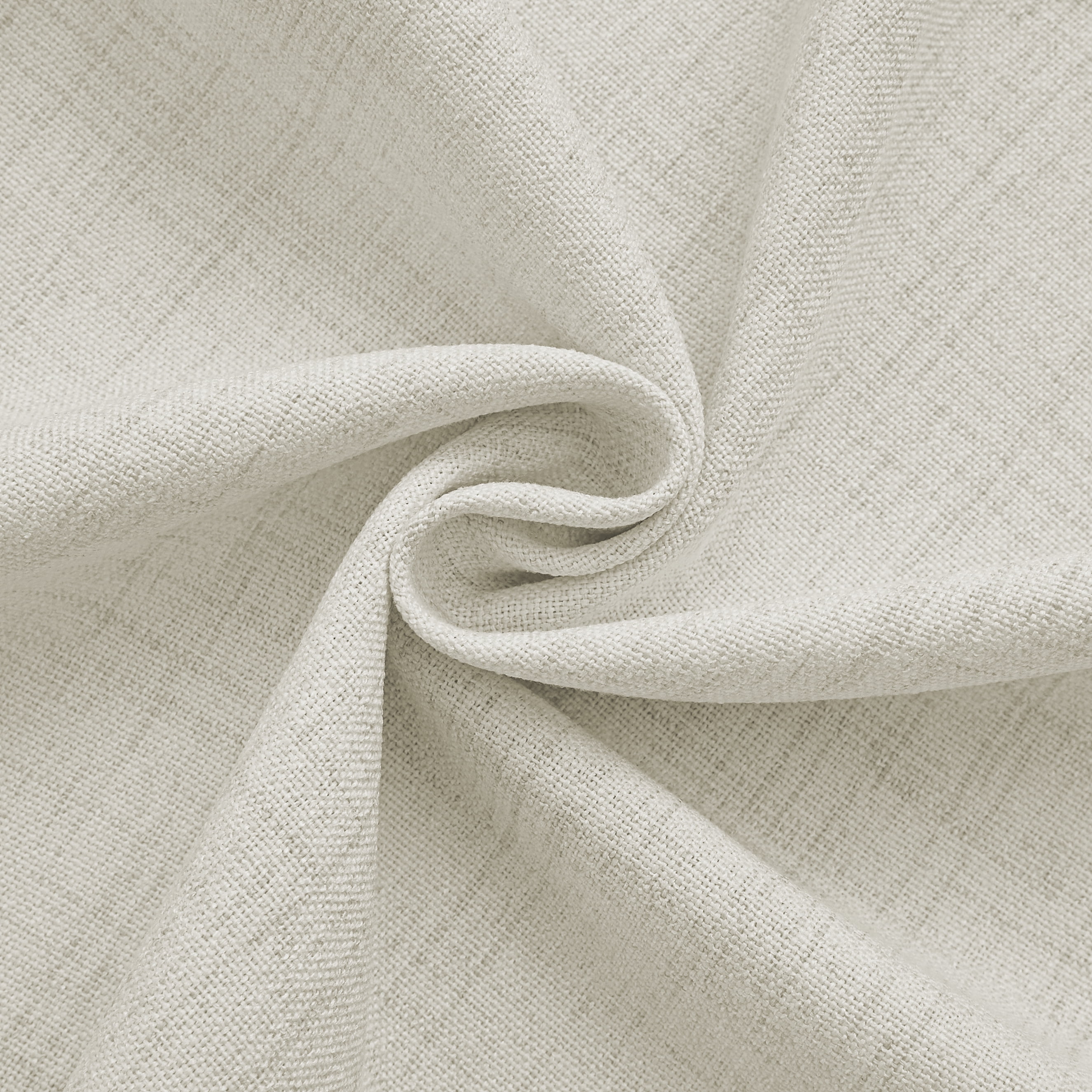 Muuphra Pinch Pleated Light Filtering Linen Blended Curtains with Metal Rings and Hooks for Living Room Bedroom,2 Panels,Ivory White,40"×63"