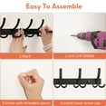 thumbnail image 6 of 2 Pack Coat Rack Wall Mount, Coat Hooks Wall Mounted with 5 Tri Hooks, 16 Inch Heavy Duty Coat Rack to Hang Coats, Hat and Towel, Wall Hooks for Entryway and Bedroom (Black), 6 of 7