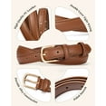 thumbnail image 4 of Punplita Women Belts for Ladies Gold Buckle Brown Leather Belt for Dresses Jeans Pants, 4 of 9