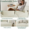 thumbnail image 6 of YOUDENOVA 89 Inch Sofa Couch, Modern 3-Seater Sofa for Living Room, Modern Sleeper Couches Deep Seat Sofa Lounge for Apartment, Beige Chenille, 6 of 9