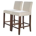 thumbnail image 4 of Orion Modern Solid Wood Beige Fabric Upholstered Comfy Counter Chair, 4 of 6