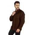 thumbnail image 4 of Bestman Solid Long Sleeve Shirt For Mens Front Double Button Placket Chinese Collar Shirt, 4 of 7