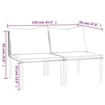 thumbnail image 4 of vidaXL Garden Middle Sofas with Cushions 2 pcs Grey Poly Rattan, 4 of 4