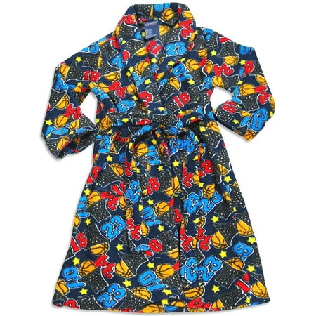 MacHenry Originals - Little Boys Microfiber Basketball Print Robe BLUE / 2T