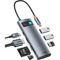 Baseus 7-in-1 USB-C Hub Docking Station, 4K@60Hz HDMI Adapter, 100W PD Fast Charge, Compatible with iPhone 15/MacBook/Steam Deck & More
