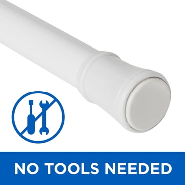 Mainstays 1" White Adjustable Tension Window Curtain Rod, 48- 84"