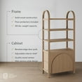 thumbnail image 3 of Nathan James Iris 3 Tier Bookshelf, Arched Bookcase Cabinet, Solid Wood Bookcase with Cabinet Base, Boho Bookshelf in Raw Oak Finish, 3 of 6