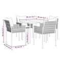 thumbnail image 2 of vidaXL 5 Piece Garden Dining Set with Cushions Poly Rattan and Steel, 2 of 7