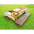 thumbnail image 1 of 70s Party Outdoor Tablecloth, Party Flyer Inspired Cute and Curved Stripes with Daisies Audio Cassette Tape, Decorative Washable Fabric Picnic Table Cloth, 58 X 84 Inches,Multicolor, by Ambesonne, 1 of 2