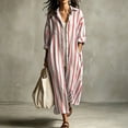 thumbnail image 5 of Bxsruta Womens Maxi Shirt Dress Long Sleeve Button Down Casual Casual Vacation Beachwear, 5 of 8