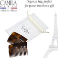 thumbnail image 4 of Camila Paris CP2942 - Peine lateral para el pelo franc&eacute;s, carcasa de tortuga peque&ntilde;a de 3 pulgadas, peines flexibles y duraderos para el pelo de celulosa, clips de pelo para muje, 4 of 8