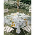 thumbnail image 2 of Sage Green Eucalyptus Outdoor Tablecloth with Umbrella Hole, Spring Floral Botanical Farmhouse Spillproof Waterproof Outdoor Table Cover, Patio Tablecloths for Party/Garden/Picnic, Square 54"x54", 2 of 9