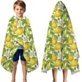 thumbnail image 3 of Yellow Lemon Fruit Slices Hooded Bath Towel，50"x30" for Ages 3 To 12 Kids, Quick Dry Lightweight Soft Microfiber Hood Beach Towel Cover Up for Kids, 3 of 7