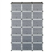 Ktaxon 36 Cubes 72 Pairs Modular Plastic Shoe Storage Cabinet Boxes Expandable 12 Tiers Shoe Rack Shelf Tower Stand Shoe Storage Organizer for Hallway Bedroom Closet Entryway Black
