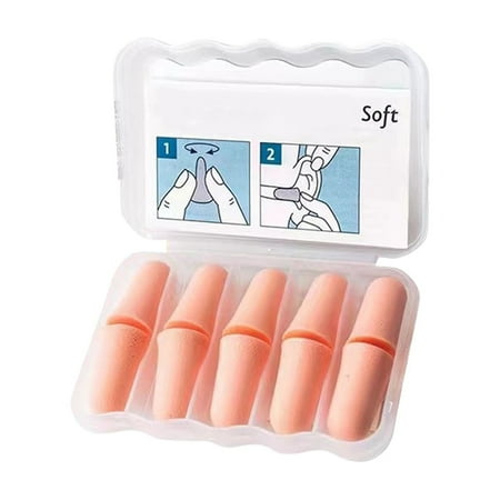 

STYLE Earplugs for Airplane 5 Pair - 33dB Highest NRR Comfortable Ear Plugs for Sleeping Snoring Travel Concerts Studying Loud Noise (Complexion)