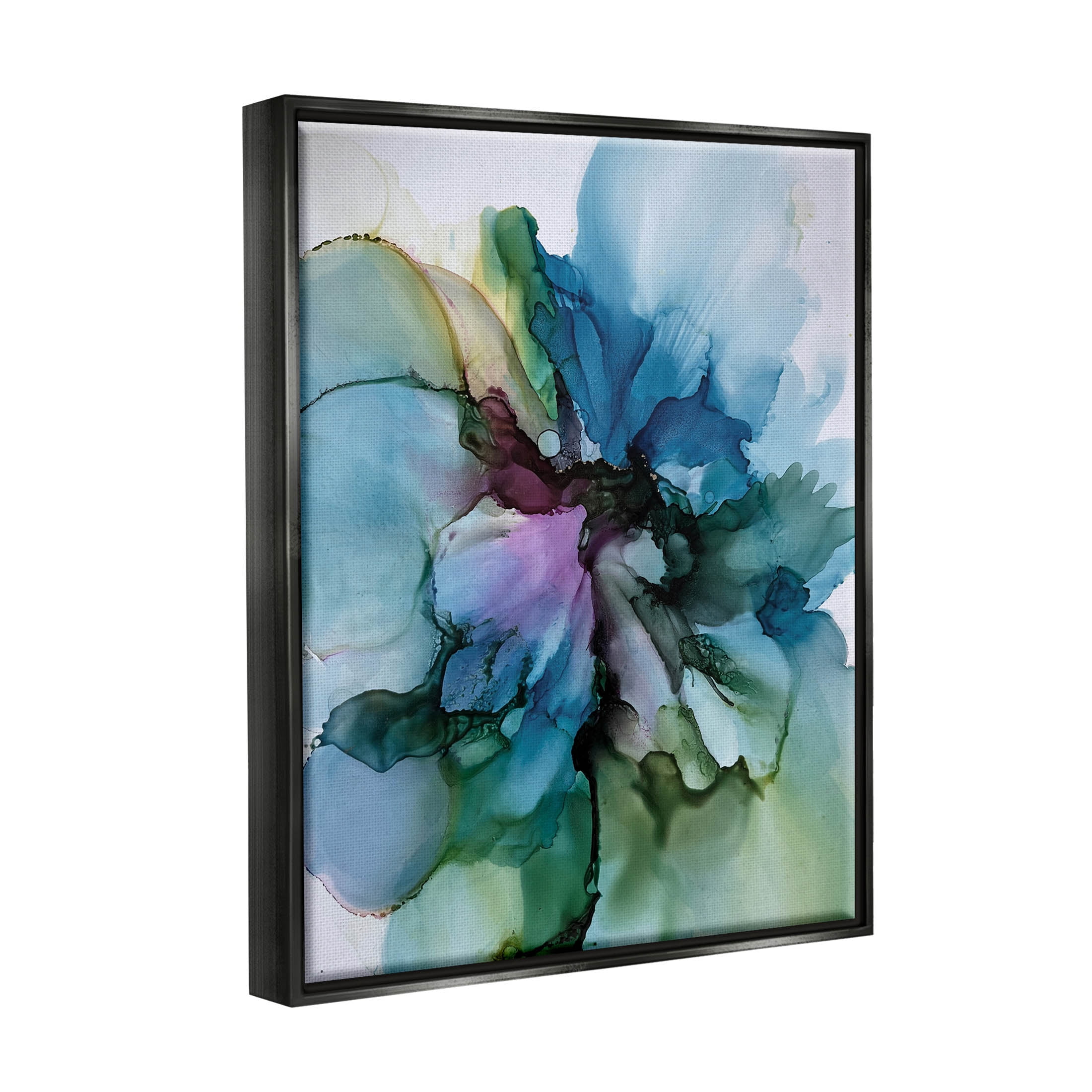 Blooming Abstract Arrangement Abstract Graphic Art Jet Black Framed Art Print Wall Art