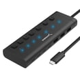 thumbnail image 1 of Hub USB-C SABRENT de 7 puertos, 5 Gbps, USB 3.2 con PD de 20 W para Mac PC, 1 of 7