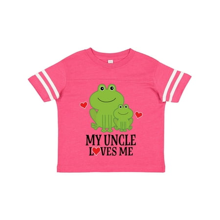 

Inktastic My Uncle Loves Me Frog Gift Toddler Boy or Toddler Girl T-Shirt