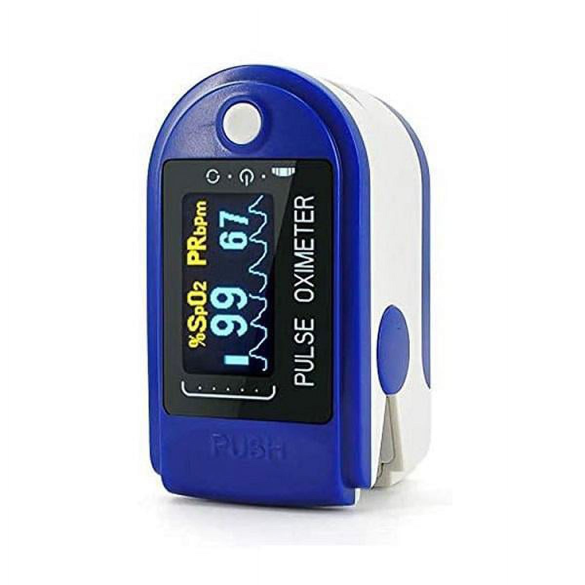 Finger Pulse Oximeter Blood Oxygen Saturation SpO2 Heart Rate O2 Monitor CE - Blue, New - image 2 of 11