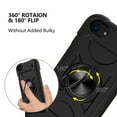 thumbnail image 5 of for iPhone 7, iPhone 8, iPhone SE 2020 Case with Ring Stand, Heavy Duty Military Grade Rugged Shockproof Silicone Rubber Magnetic Kickstand Holder Case for Women Girls For iPhone 7/8/SE 2020, Black, 5 of 8