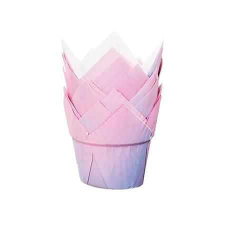 

HIBRO 100 Pack Baking Cupcake Liners Food Grade Greaseproof Paper Dessert Cup Festival Gradient Color Muffin Cups Holder Cake Container Wrappers For Party Wedding Birthday Ch