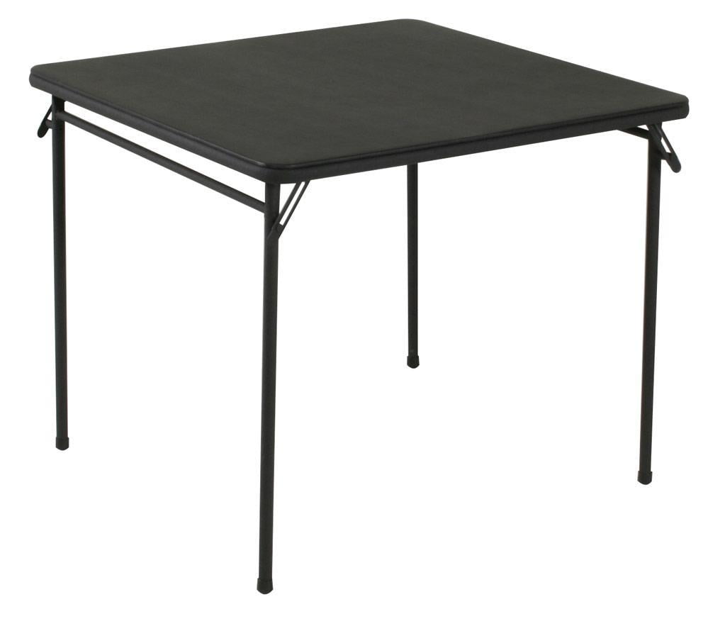 Details about   Folding Card Table Square Foam Padded Top Transitional Multipurpose Vinyl Black 