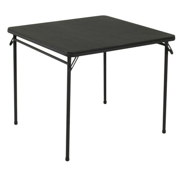 COSCO 34" Square Vinyl Top Folding Card Table, Black, 2Pack, Easy to