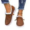 thumbnail image 4 of Willtoo Winter Flat Shoes Womens Round Toe Thick Sole Casual Loafers Warm Plush Lined Fuzzy Slip On Platform Shoes Non Slip Comfortable Walking Shoes, 4 of 4