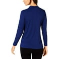 thumbnail image 2 of Alfani Womens Twisted Pullover Blouse, Blue, Large, 2 of 2