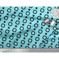 thumbnail image 3 of Soimoi Blue Poly Georgette Fabric Square Geometric Fabric Prints By Yard 42 Inch Wide, 3 of 3