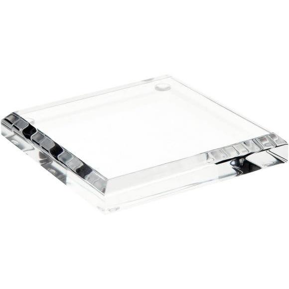 Plymor Base d'Exposition Carrée Biseautée en Acrylique Transparent, 3 Pouces L x 3 Pouces P x 0,5 Pouces H