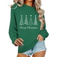 thumbnail image 3 of Jsaierl Womens Christmas Sweatshirts Plus Size Tree Print Sweatshirt Ladies Loose Fit Pullover Crewneck Tunic Long Sleeve Tops S-2XL, 3 of 7