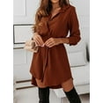 thumbnail image 4 of Long Sleeve Buttoned Shirt Dress With Belt 1, 4 of 6