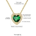 thumbnail image 2 of FindChic 2 Carat Created Emerald - May Birthstone Elegant Necklace for Women, 14K Gold Plated Heart Shaped Pendant Necklace Birthday Graduation Jewelry Gifts Mom Daughter Wife Lady, 2 of 9